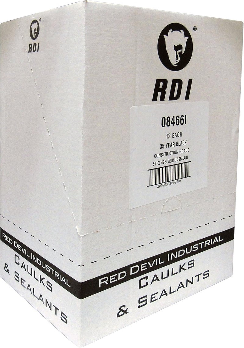 Red Devil 08466I Rd Pro Construction Grade Siliconized Acrylic Sealant, 10.1 oz., Black, 12 Pack - Image 2